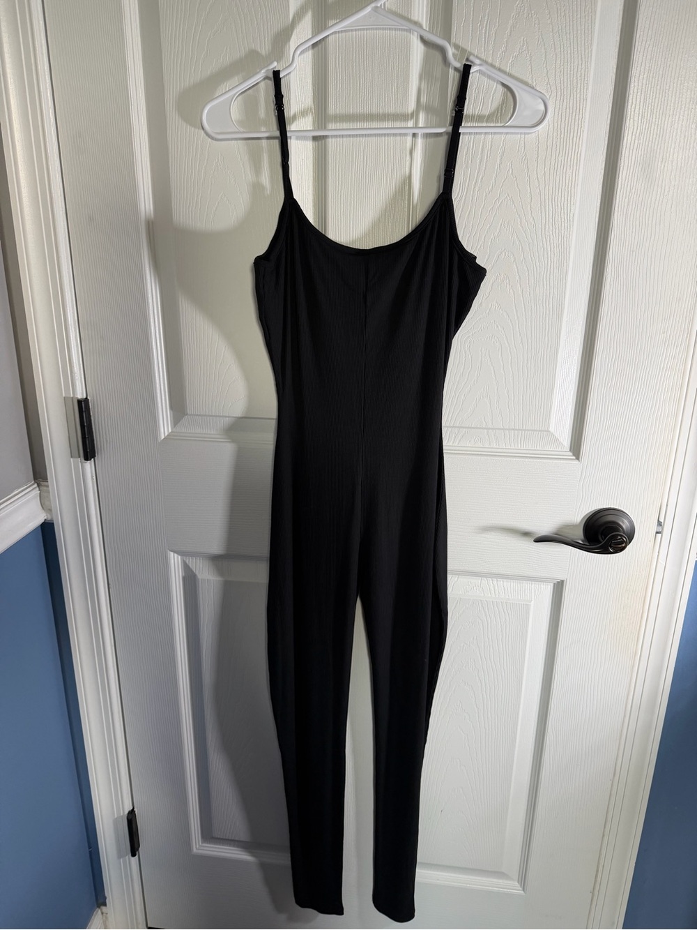 SKIMS Black Ribbed Catsuit Jumpsuit with Spaghetti Straps M - Picture 2 of 3